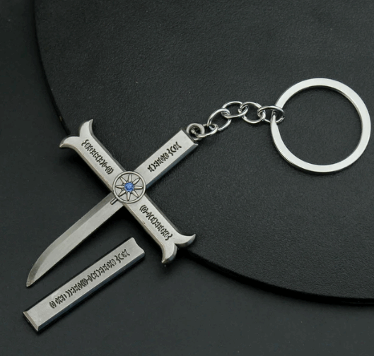 Dracule Mihawk's Black Sword Necklace & KeyChain Anime Finds