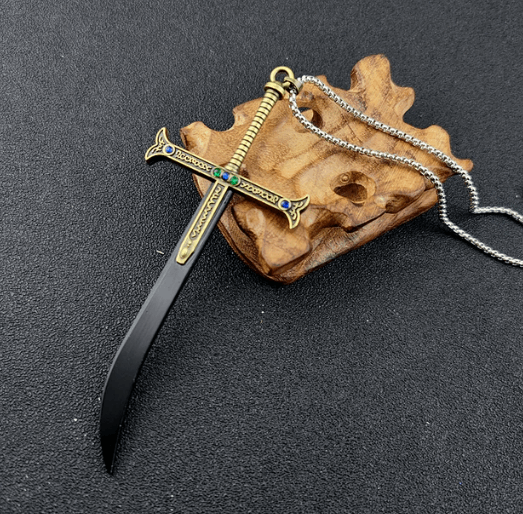 Dracule Mihawk's Black Sword Necklace & KeyChain Anime Finds