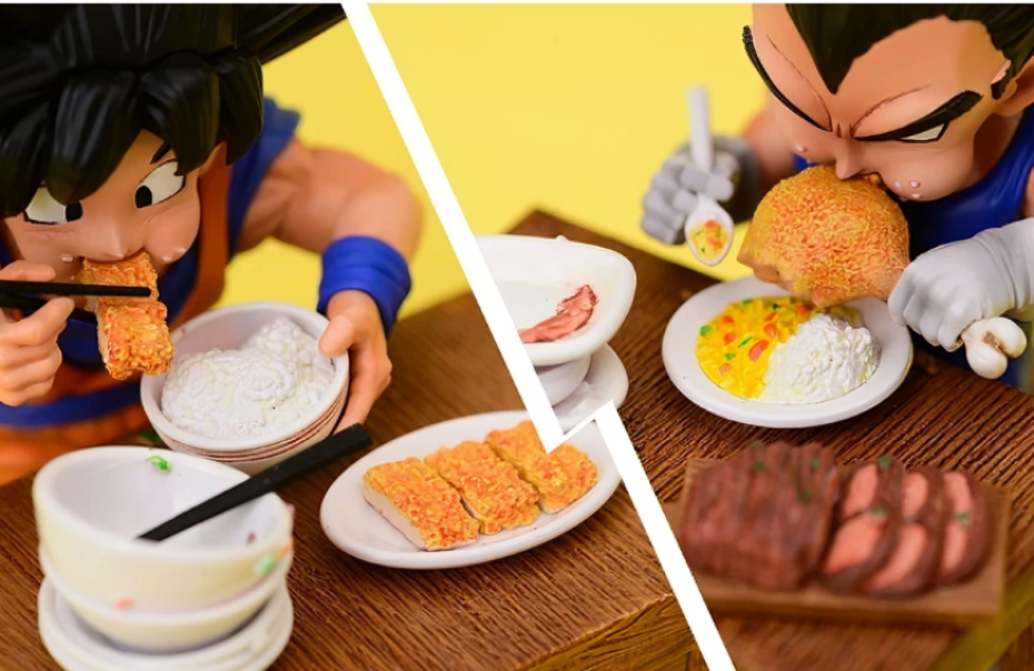 Goku & Vegeta Eating Figures - Dragon Ball Anime Finds