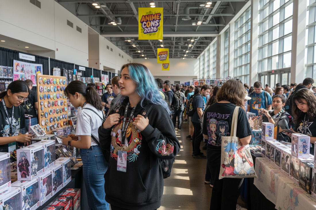 Fans browse exclusive merchandise and cosplay fashion at anime cons 2026 for collectors and enthusiasts