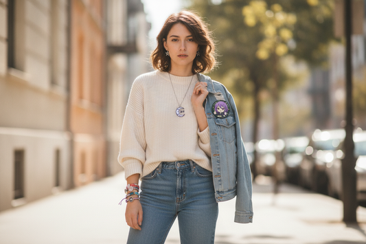 Trendy street style featuring anime jewelry accessories for fans and collectors to express their passion