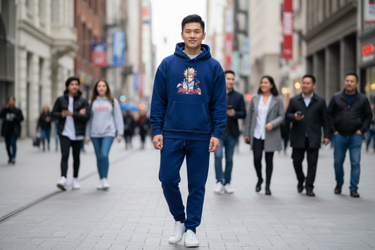 Trendy anime apparel cloth featuring a bold character hoodie styled for streetwear fashion fans