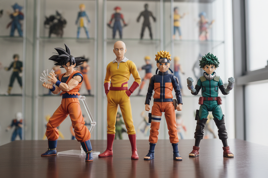 Strongest anime heroes of all time collectible figures displayed for anime fans and collectors