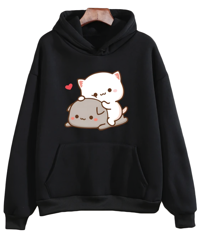 Cute Cat Hoodie - Mochi Peach And Goma Anime Finds