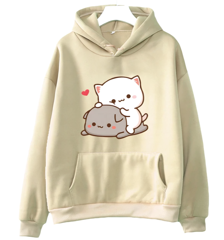 Cute Cat Hoodie - Mochi Peach And Goma Anime Finds