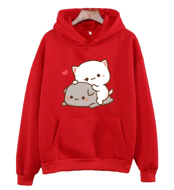 Cute Cat Hoodie - Mochi Peach And Goma Anime Finds