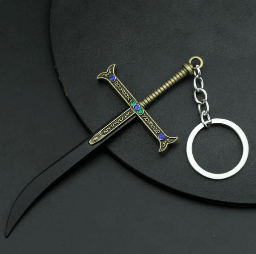 Dracule Mihawk's Black Sword Necklace & KeyChain Anime Finds