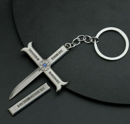 Dracule Mihawk's Black Sword Necklace & KeyChain Anime Finds