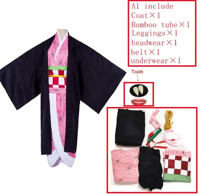 Nezuko Cosplay Costume Outfit, Adults & Kids - Demon Slayer Anime Finds