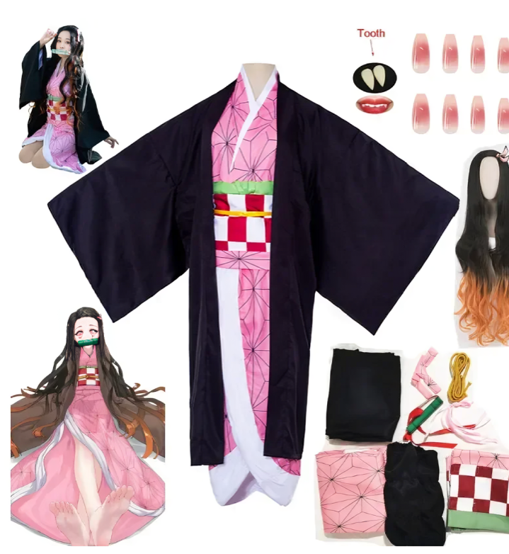 Nezuko Cosplay Costume Outfit, Adults & Kids - Demon Slayer Anime Finds
