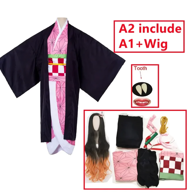 Nezuko Cosplay Costume Outfit, Adults & Kids - Demon Slayer Anime Finds