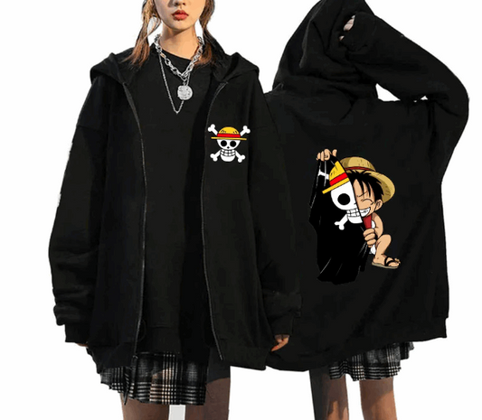 One Piece Strawhat Jolly Roger Zip up & Hoodies.
